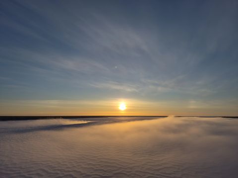 Sunrise at the headwaters of the Mackenzie River. A frigid morning (-39◦ C) near Fort Providence, NWT, March 24, 2026. Sunrise at the headwaters of the Mackenzie River. A frigid morning (-39◦ C) near Fort Providence, NWT, March 24, 2026.